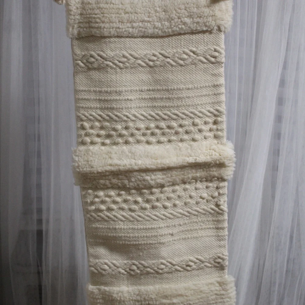 Williams Sonoma.  Cream Textured Woven Pillow Cover w/ Tassels. Set of 2. 36+/-